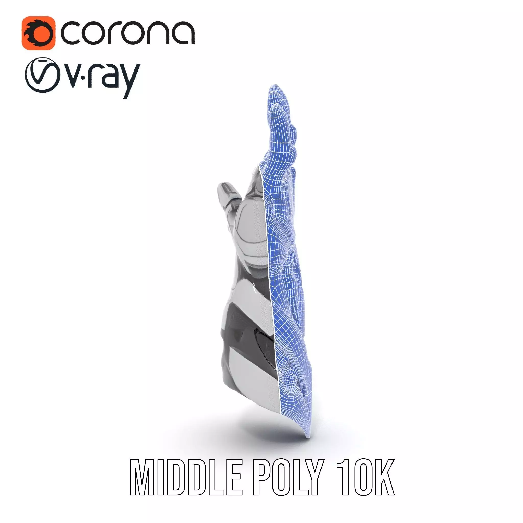 Futuristic Robotic Hand Model Pack Low-poly 3D model_13