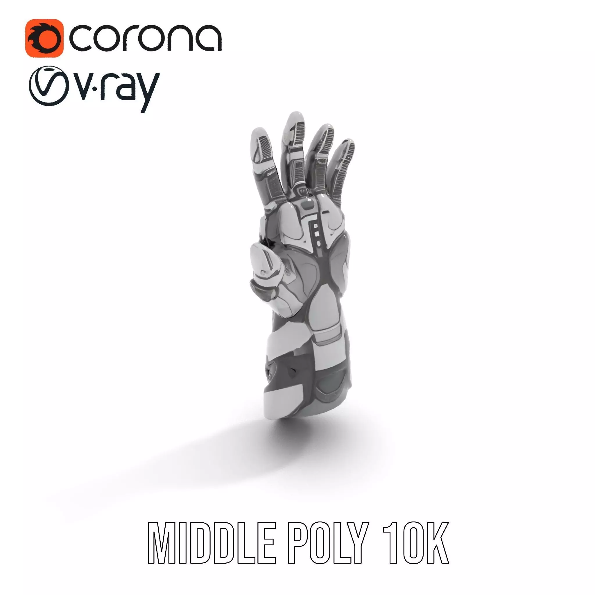 Futuristic Robotic Hand Model Pack Low-poly 3D model_23