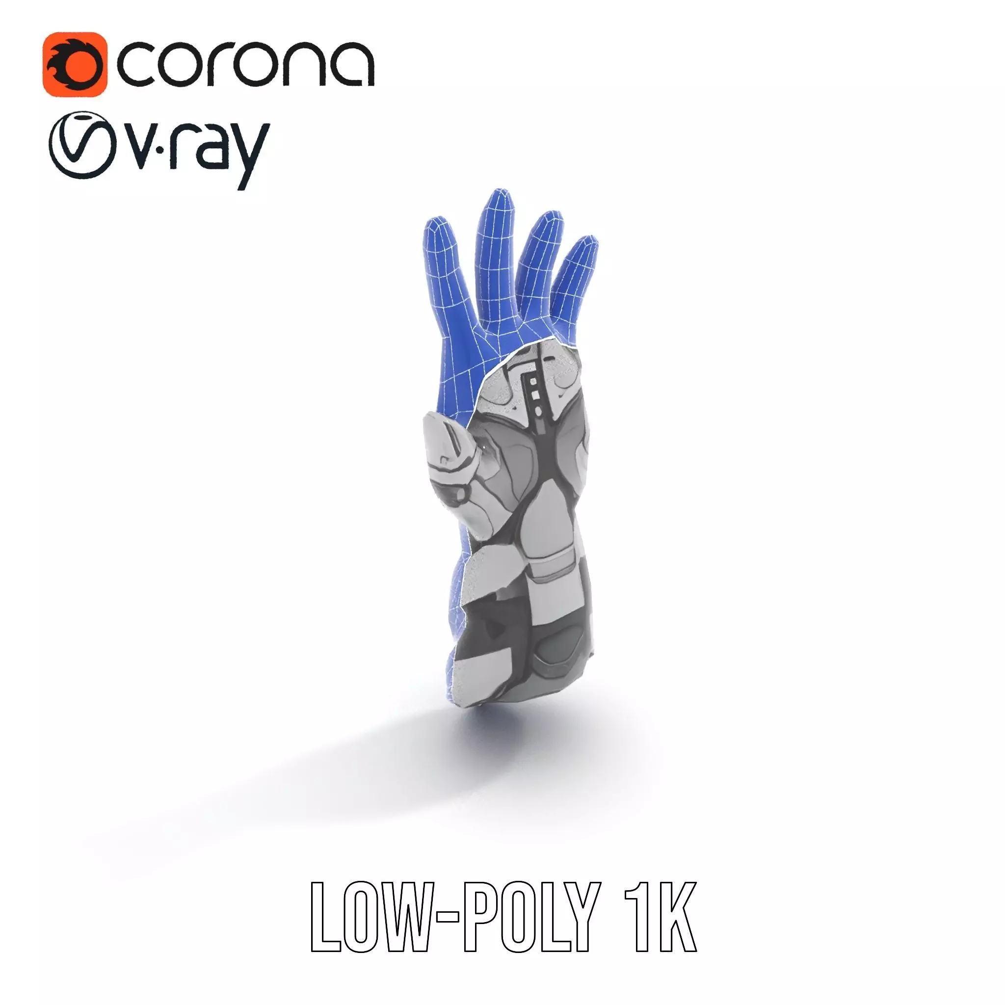 Futuristic Robotic Hand Model Pack Low-poly 3D model_27