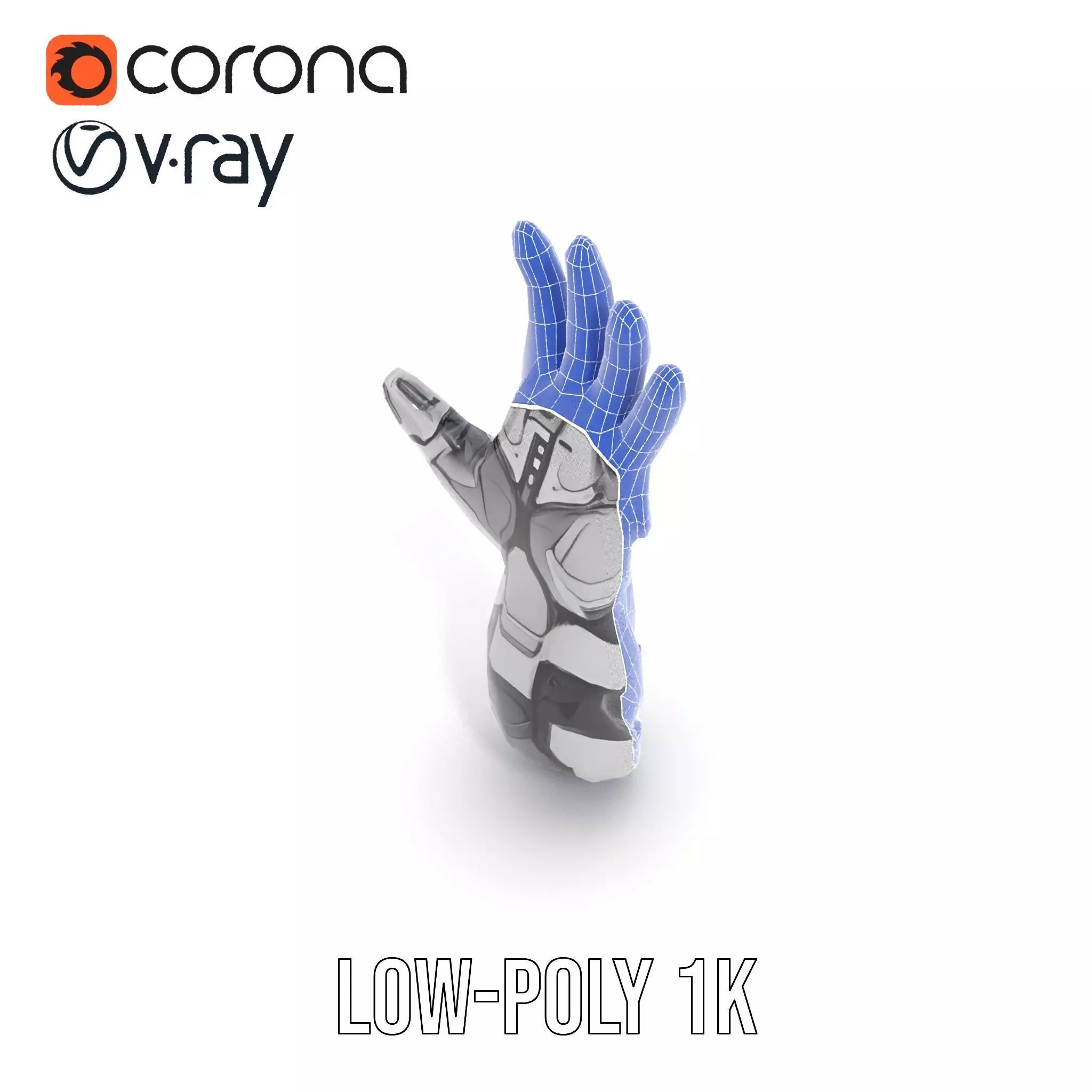 Futuristic Robotic Hand Model Pack Low-poly 3D model_17