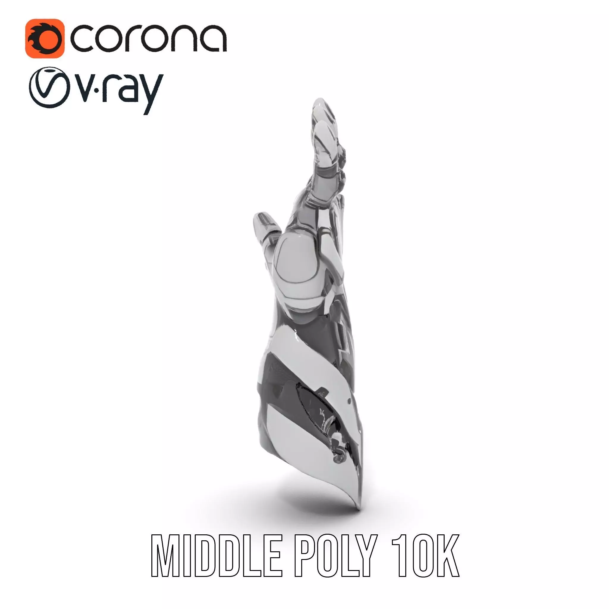 Futuristic Robotic Hand Model Pack Low-poly 3D model_10