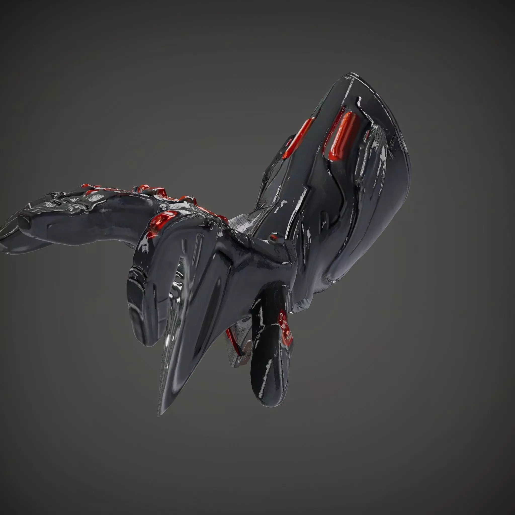 Futuristic Cybernetic Glove model pack with LED Accents Low-poly 3D model_35