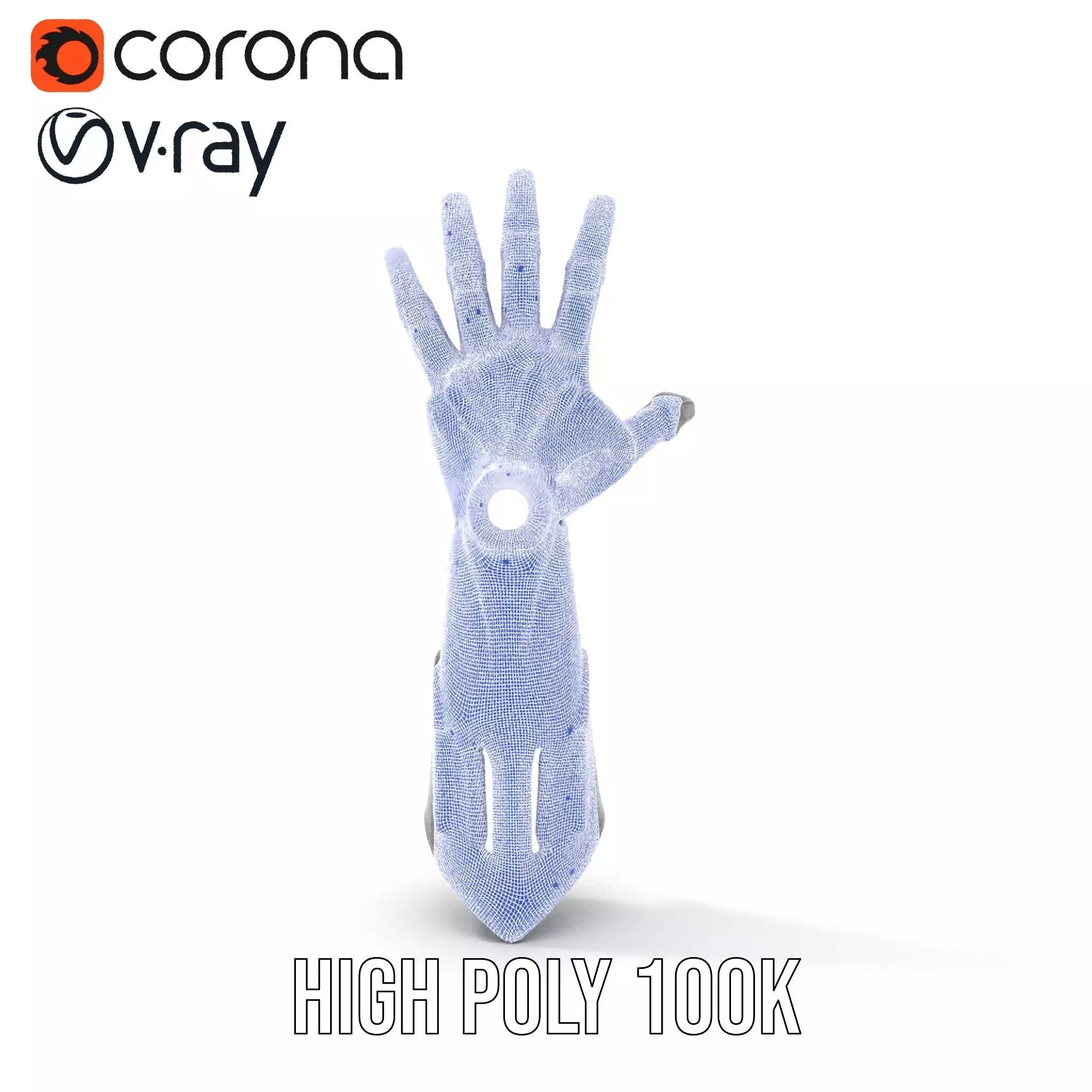 Futuristic Cybernetic Glove model pack with LED Accents Low-poly 3D model_33
