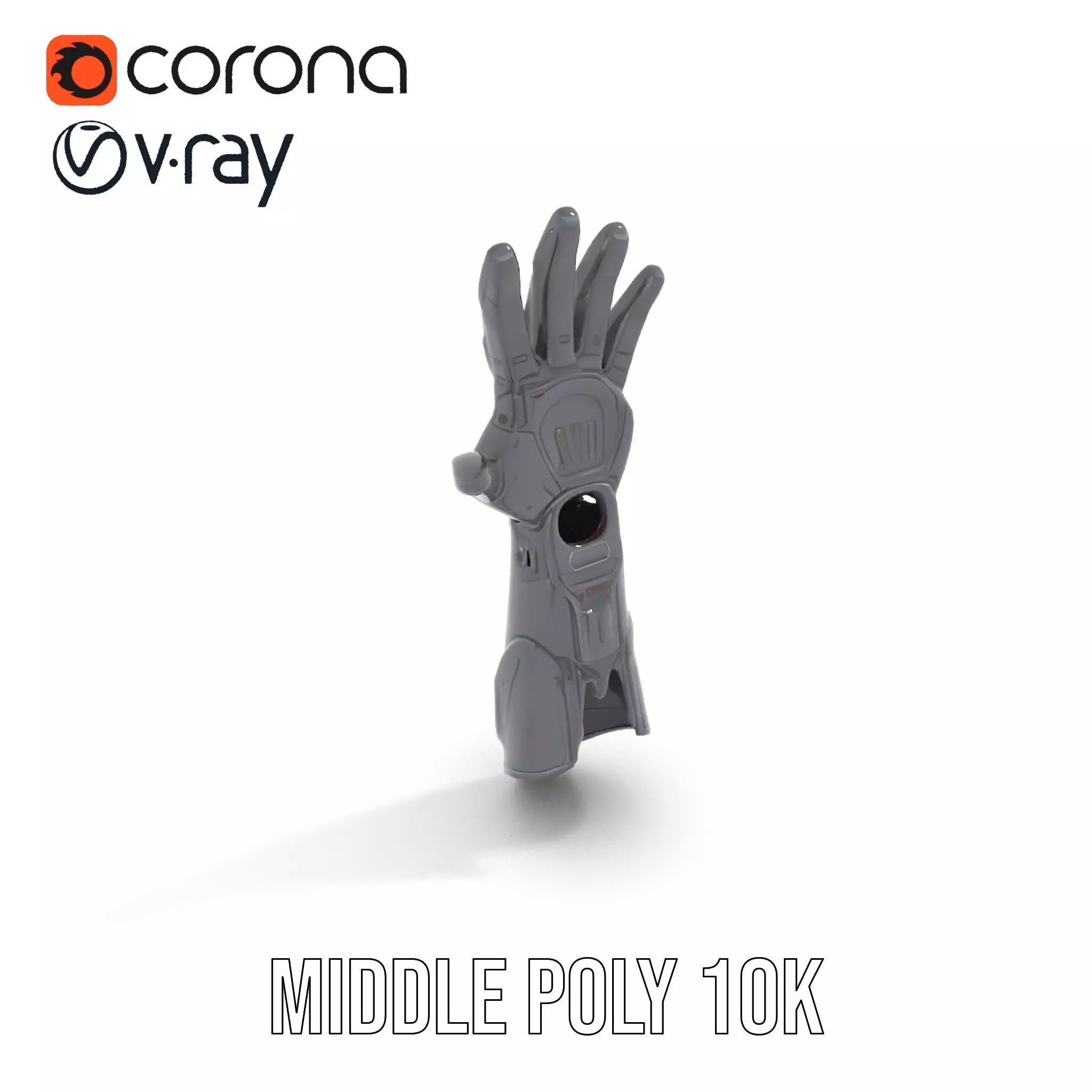 Futuristic Cybernetic Glove model pack with LED Accents Low-poly 3D model_6