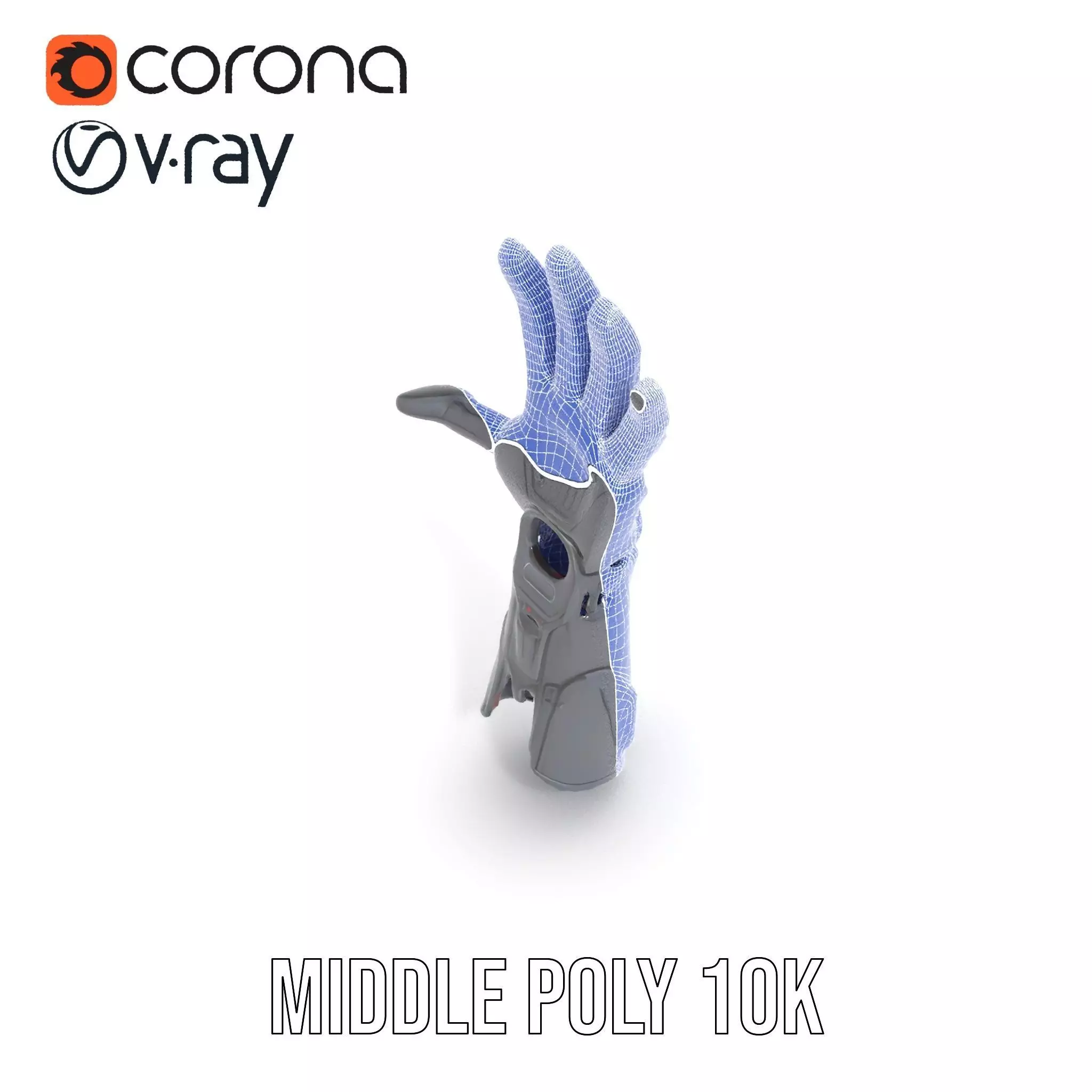 Futuristic Cybernetic Glove model pack with LED Accents Low-poly 3D model_30