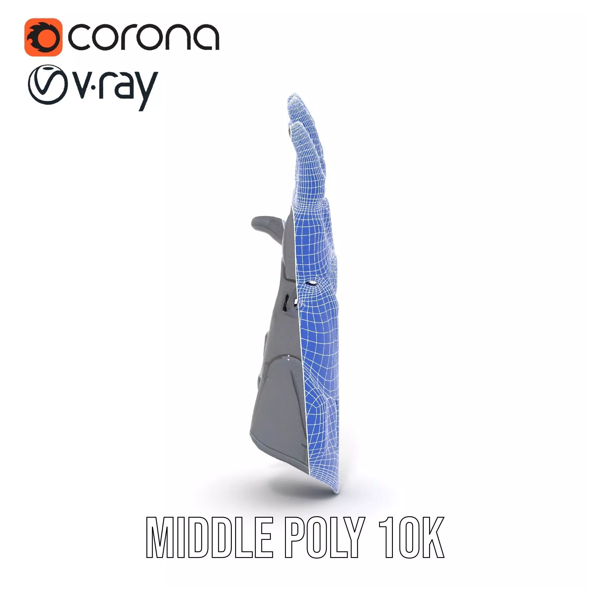 Futuristic Cybernetic Glove model pack with LED Accents Low-poly 3D model_14