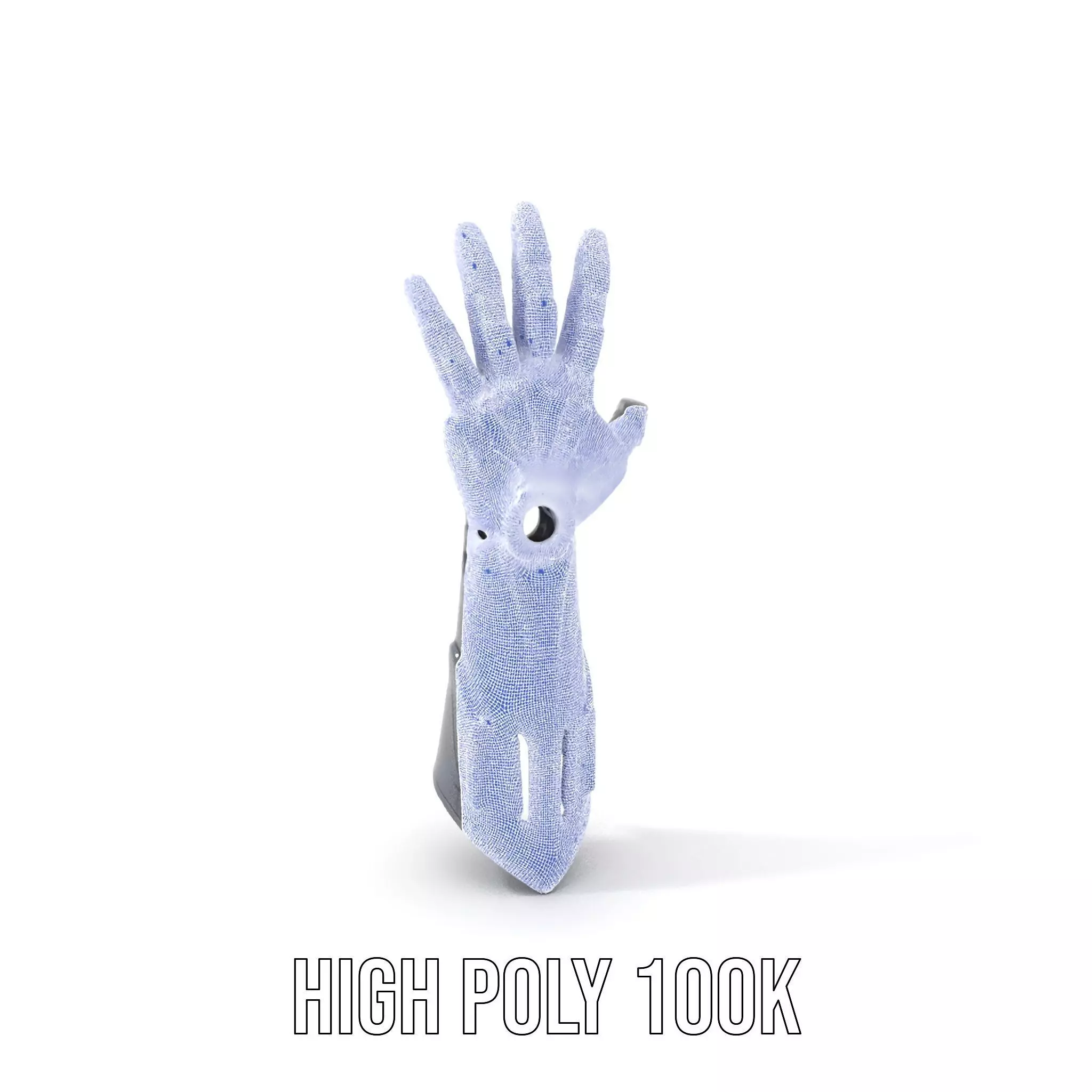 Futuristic Cybernetic Glove model pack with LED Accents Low-poly 3D model_5