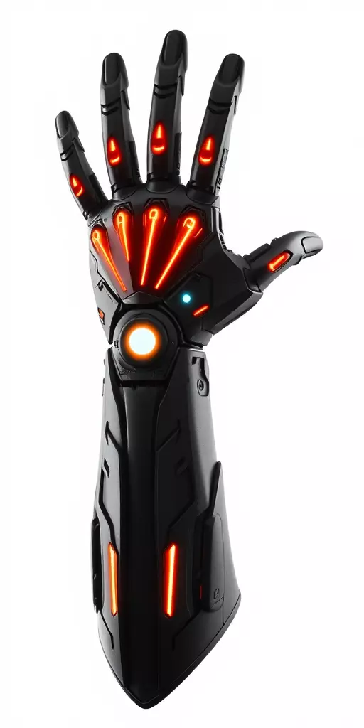Futuristic Cybernetic Glove model pack with LED Accents Low-poly 3D model_3