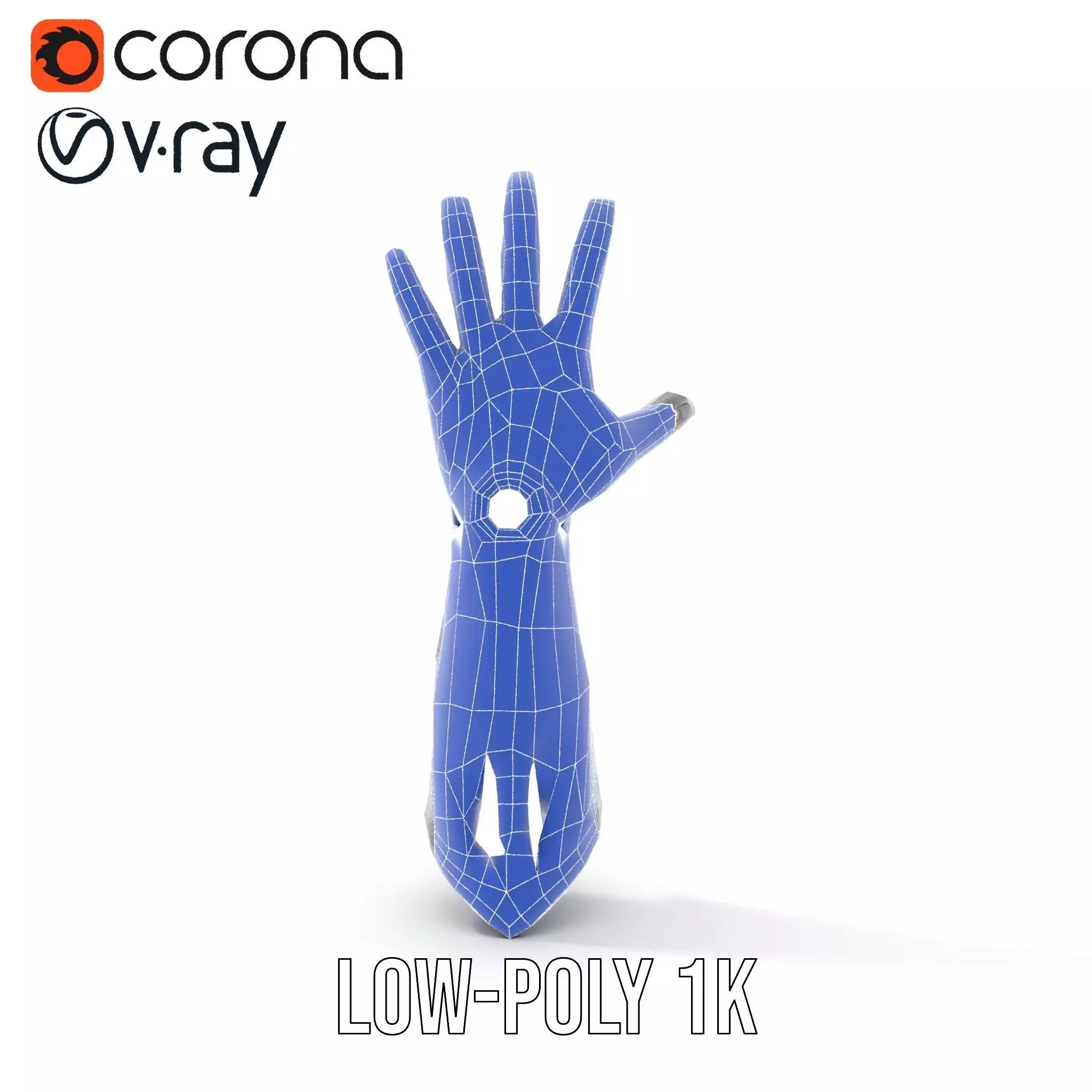 Futuristic Cybernetic Glove model pack with LED Accents Low-poly 3D model_9