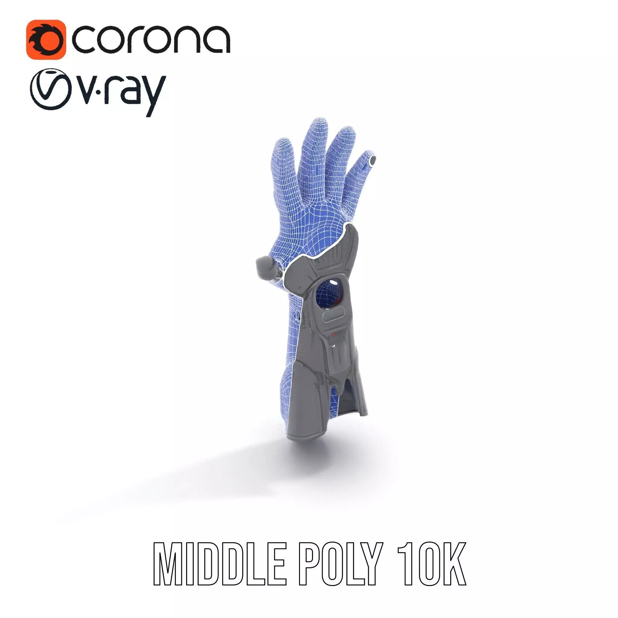 Futuristic Cybernetic Glove model pack with LED Accents Low-poly 3D model_22