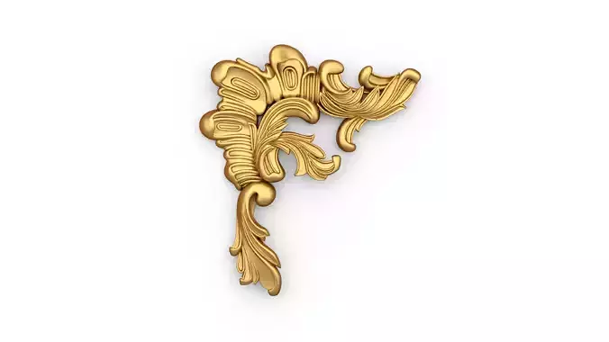 Classic carved corner decor ornament cnc 3d printing stl 12