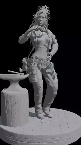 Female Blacksmith Artisan of Steel 3D print model