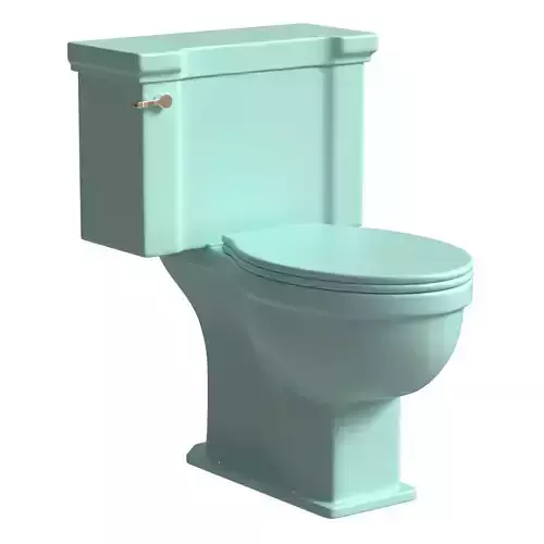 Vtg Mid Century Sky Blue Porcelain Toilet Old Bathroom Lavatory  3D model