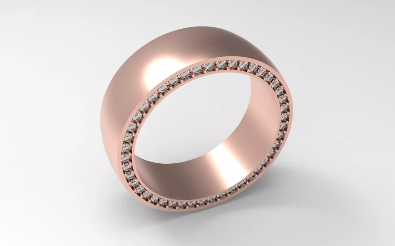 Elegant Gemstone Band 3D print model_2