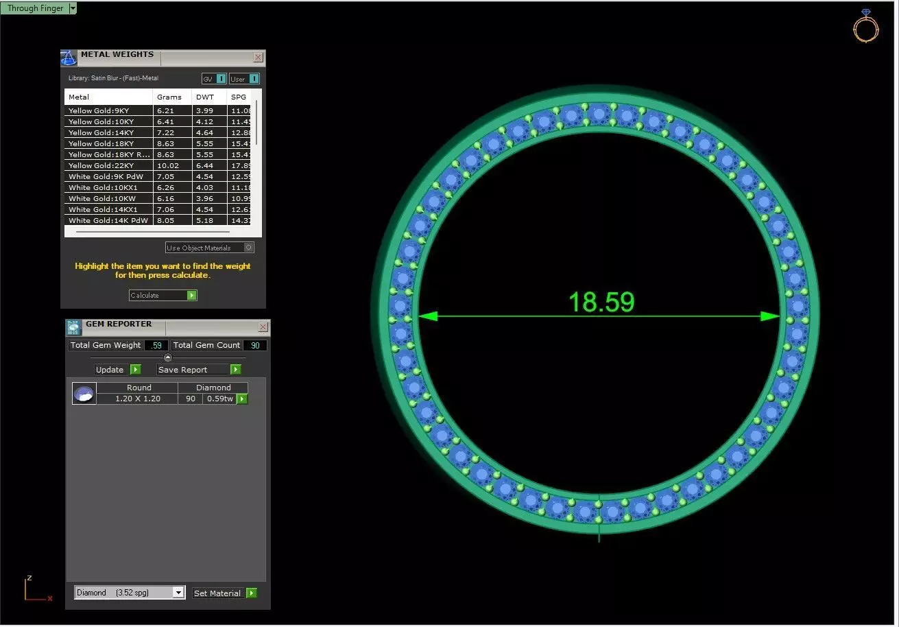 Elegant Gemstone Band 3D print model_5