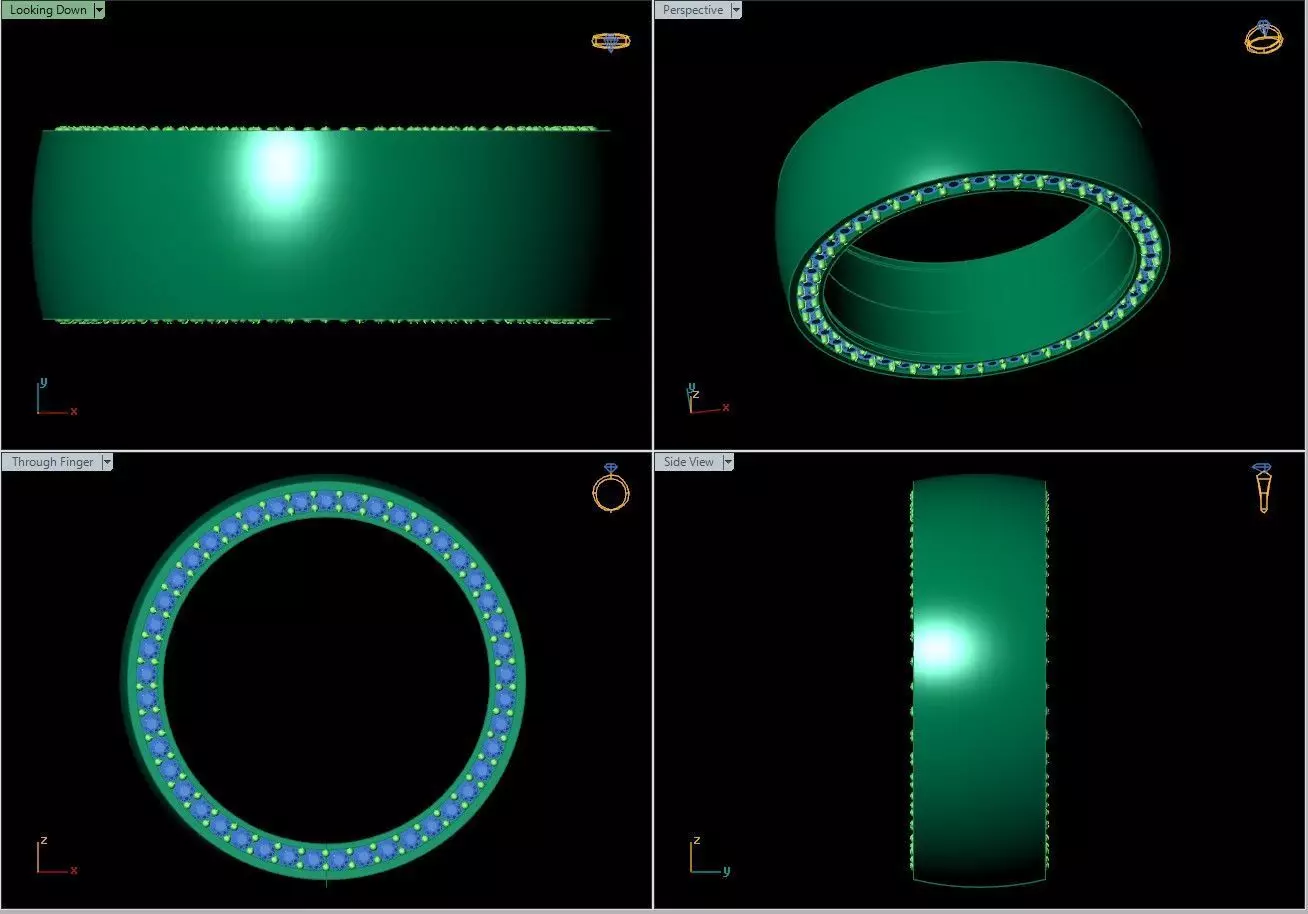 Elegant Gemstone Band 3D print model_3