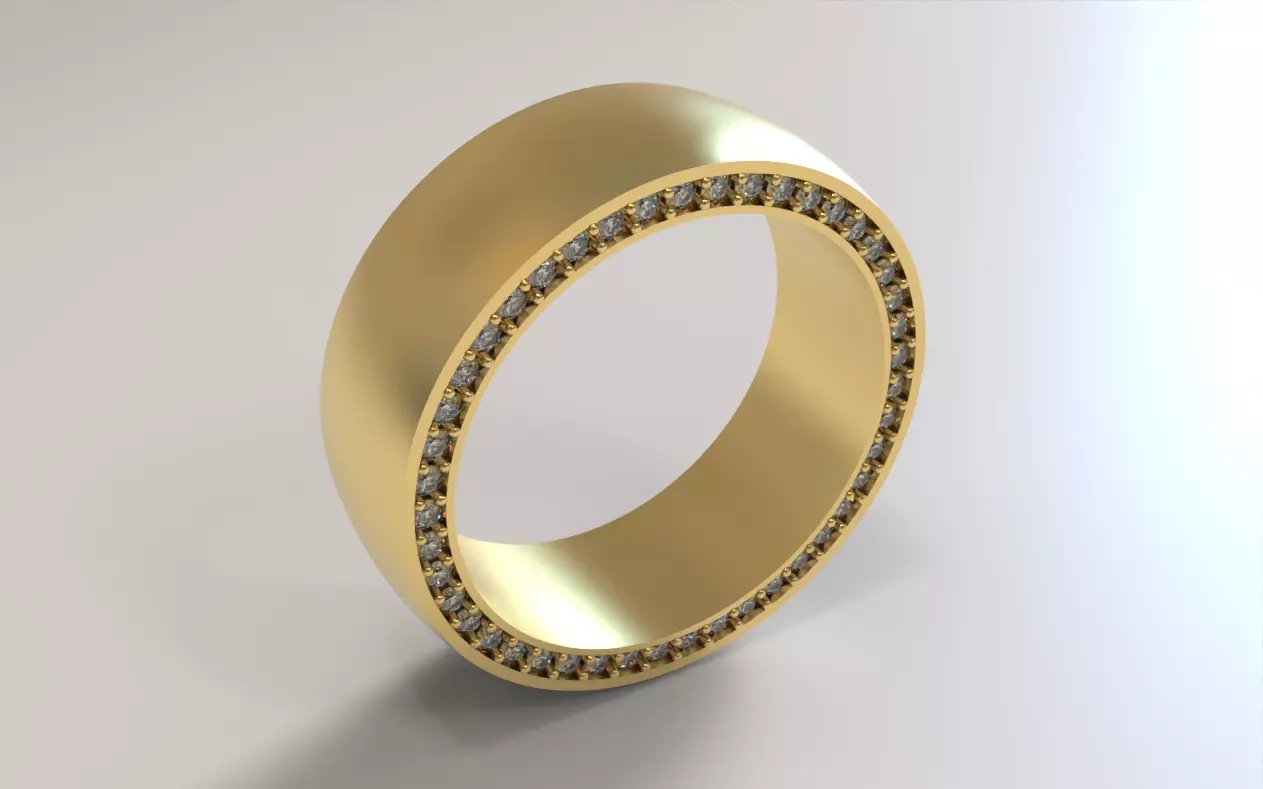 Elegant Gemstone Band 3D print model_0