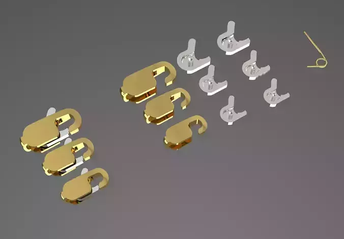 Modern Gold Spring  Clasp Model gl0019 3D print model