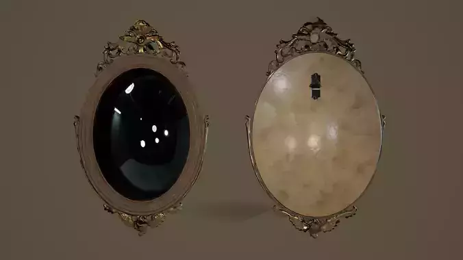 Vintage Mirror- Game Ready Low Poly PBR 3D Model 