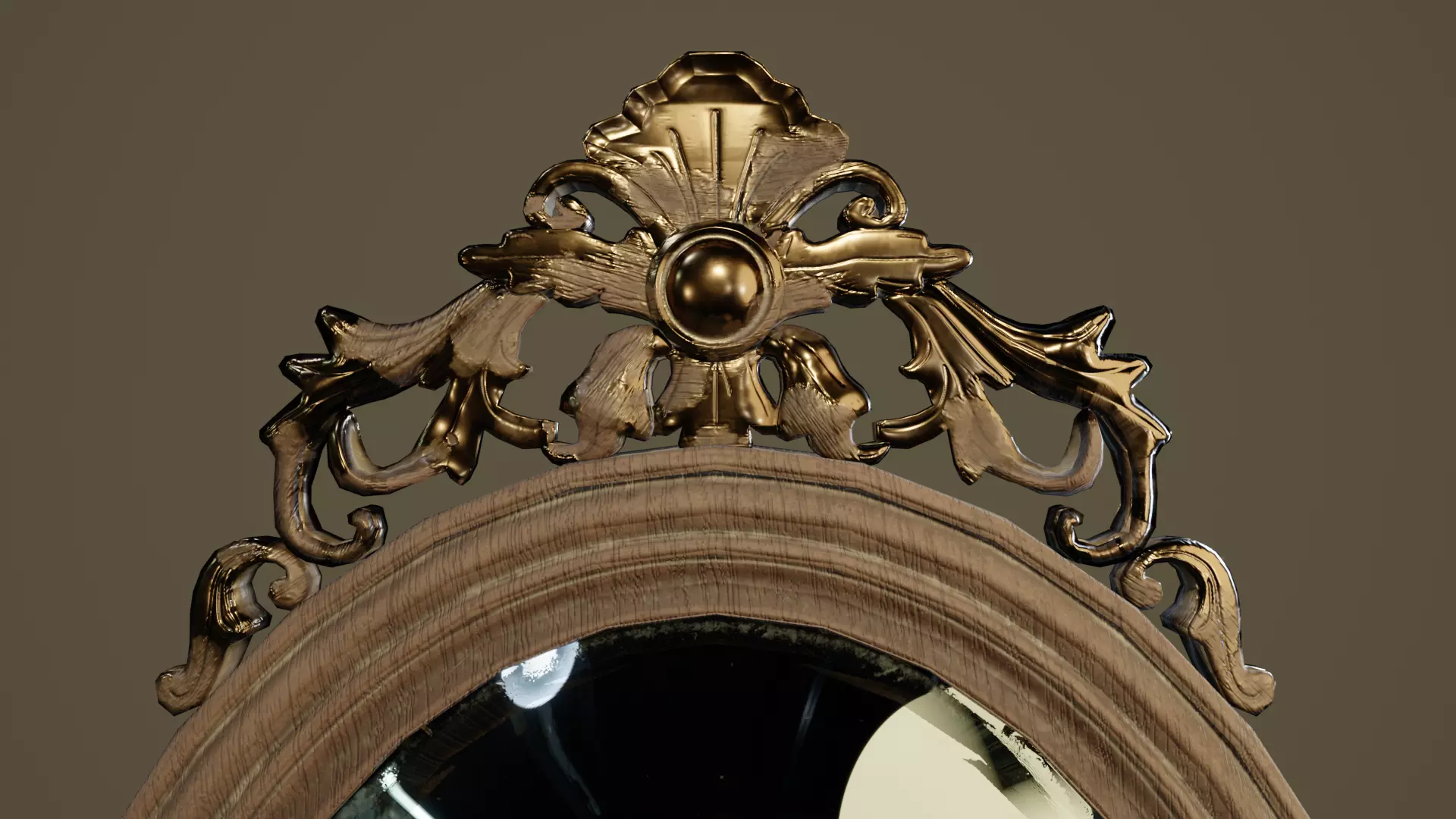 Vintage Mirror- Game Ready Low Poly PBR 3D Model  Low-poly 3D model_3