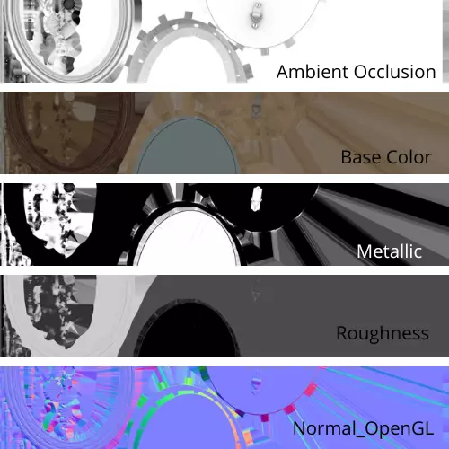 Vintage Mirror- Game Ready Low Poly PBR 3D Model  Low-poly 3D model_6