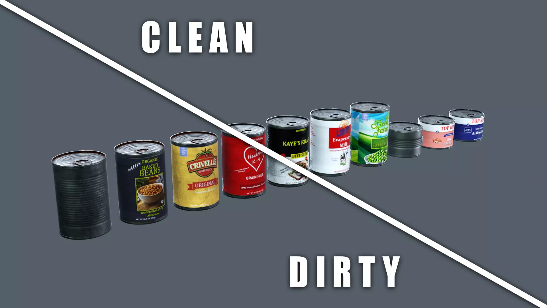 Canned Food Pack - PBR Game Ready Low-poly 3D model