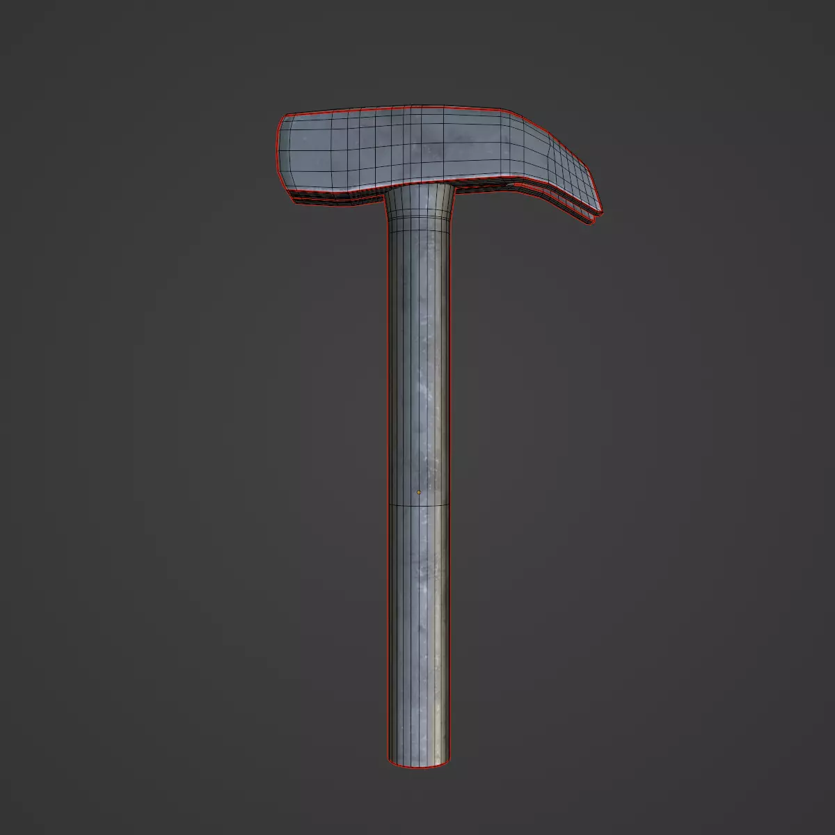 Iron Hammer 02 Low-poly 3D model_7