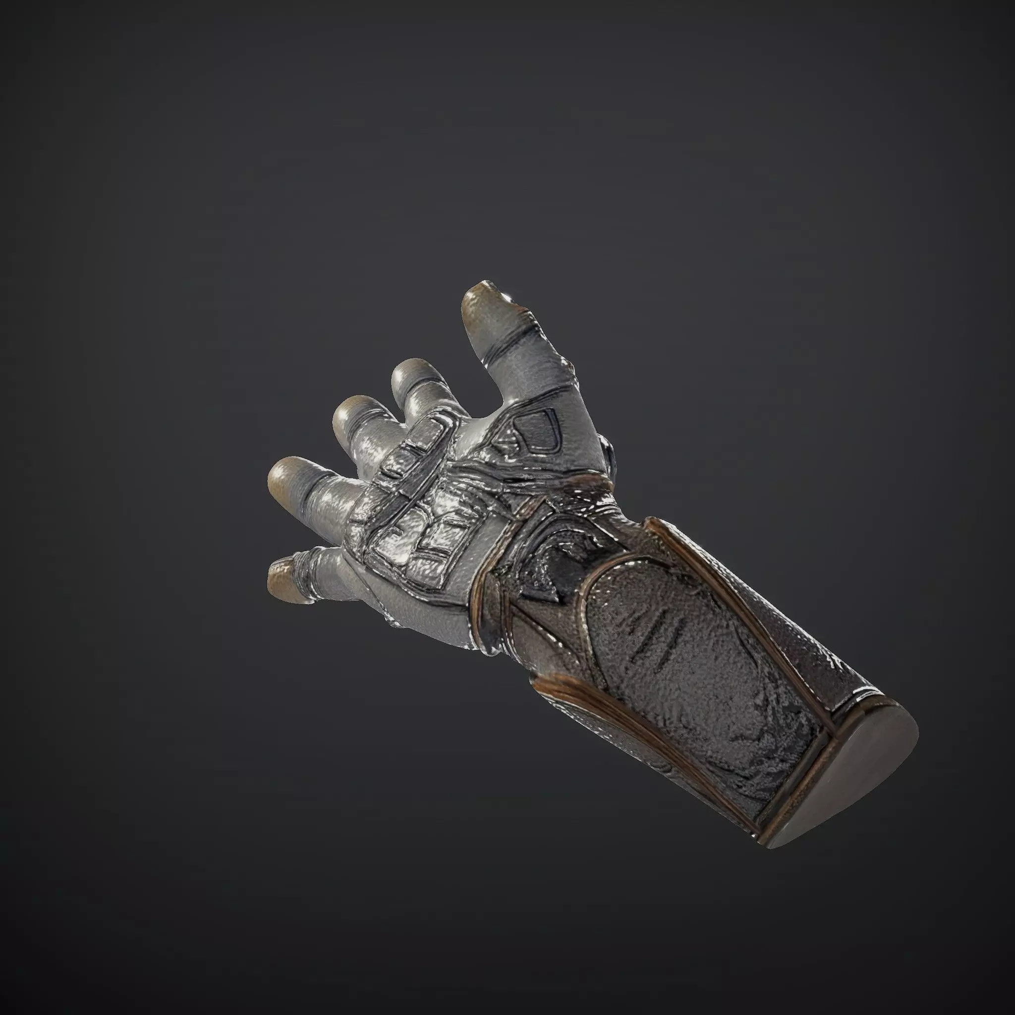 Futuristic Metallic Gauntlet Model Pack Low-poly 3D model_34