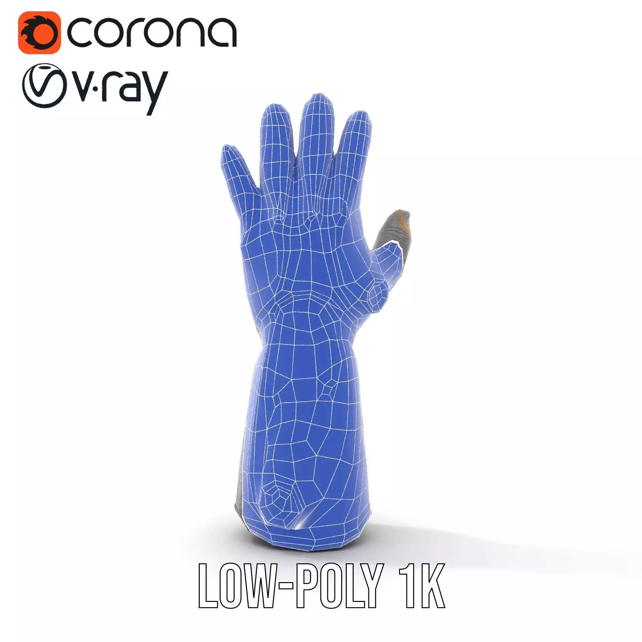 Futuristic Metallic Gauntlet Model Pack Low-poly 3D model_8