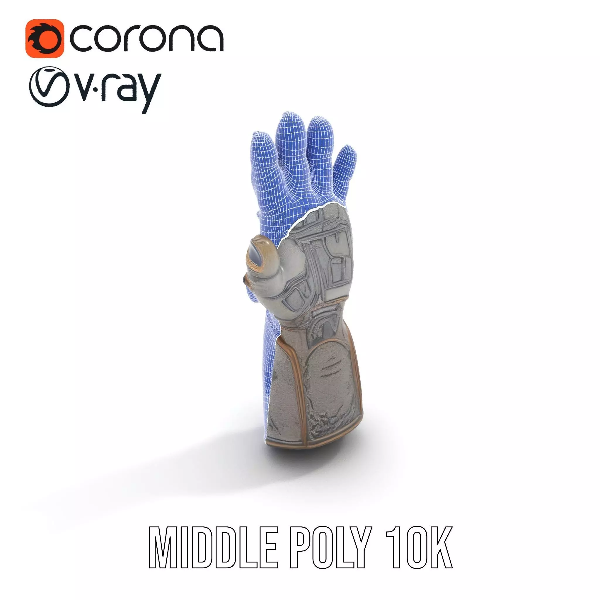 Futuristic Metallic Gauntlet Model Pack Low-poly 3D model_14