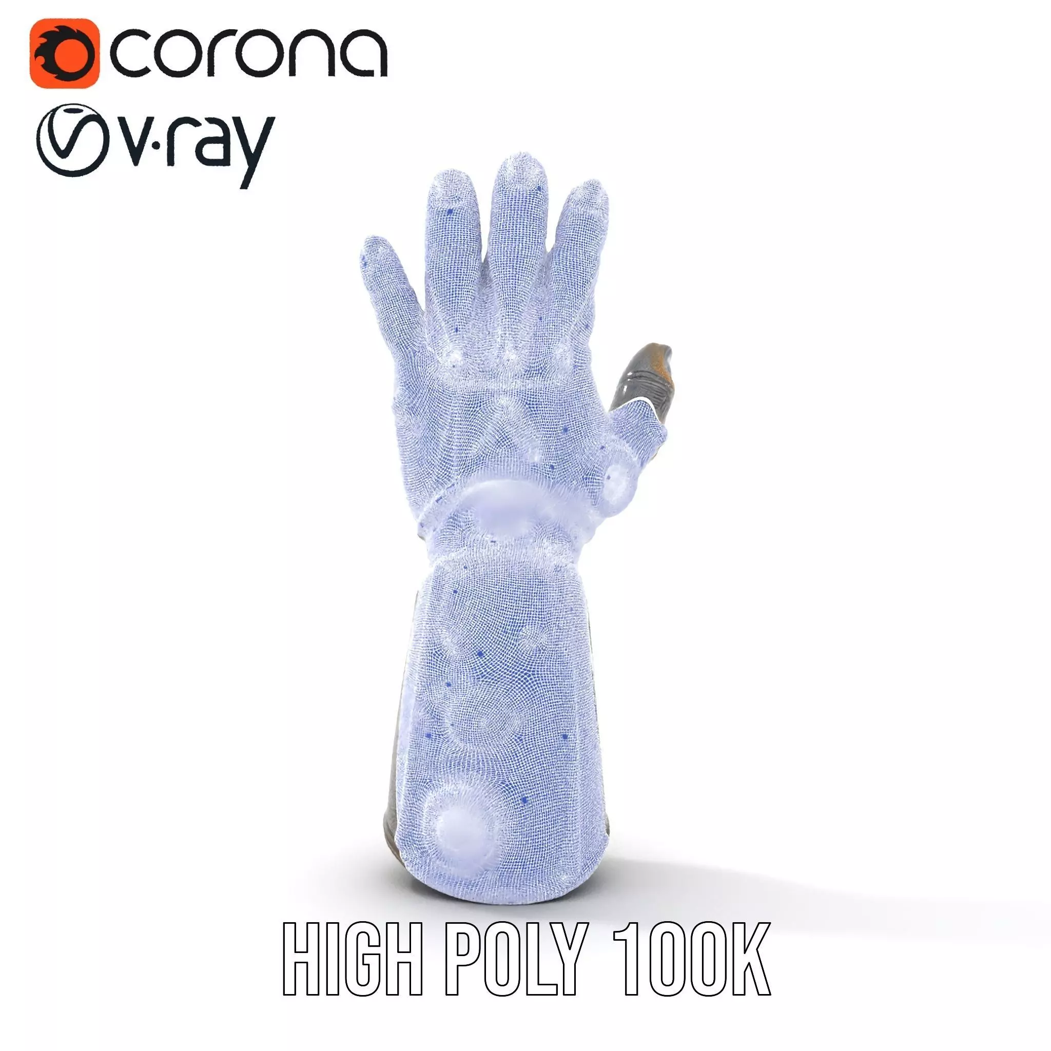 Futuristic Metallic Gauntlet Model Pack Low-poly 3D model_32