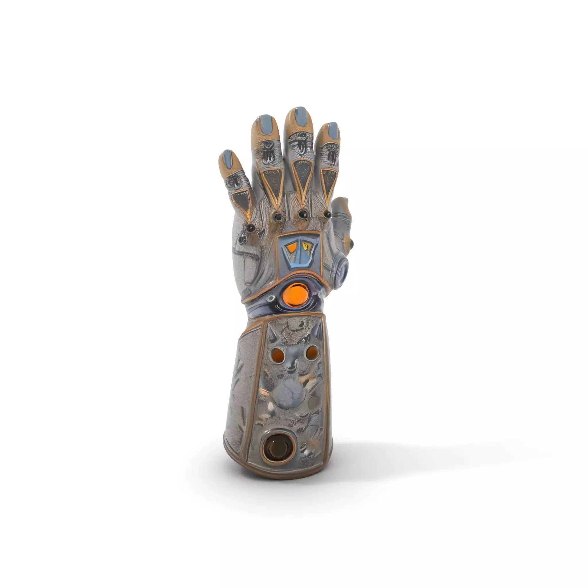 Futuristic Metallic Gauntlet Model Pack Low-poly 3D model_0