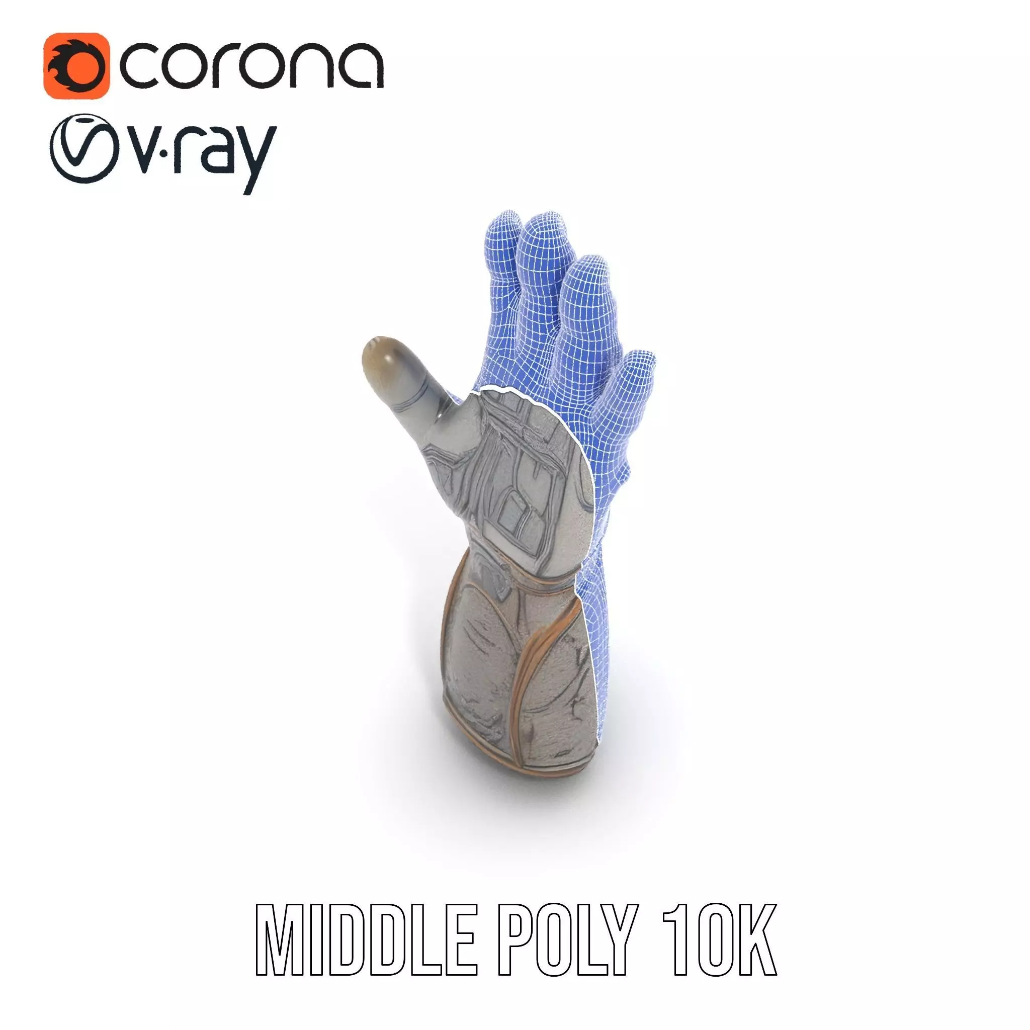 Futuristic Metallic Gauntlet Model Pack Low-poly 3D model_23