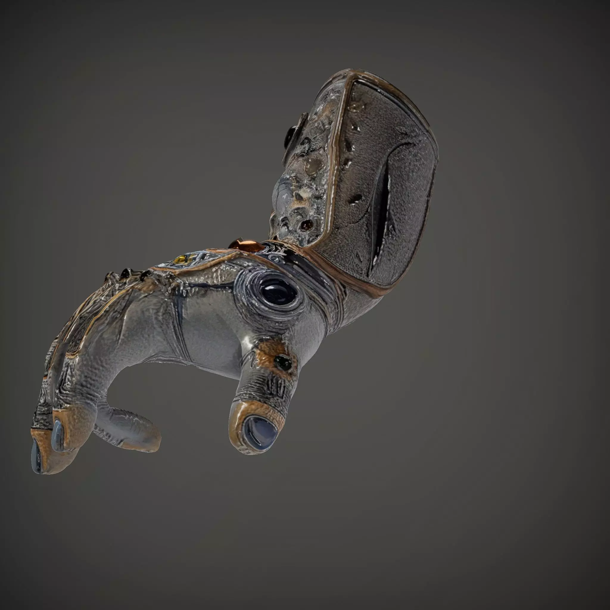 Futuristic Metallic Gauntlet Model Pack Low-poly 3D model_33