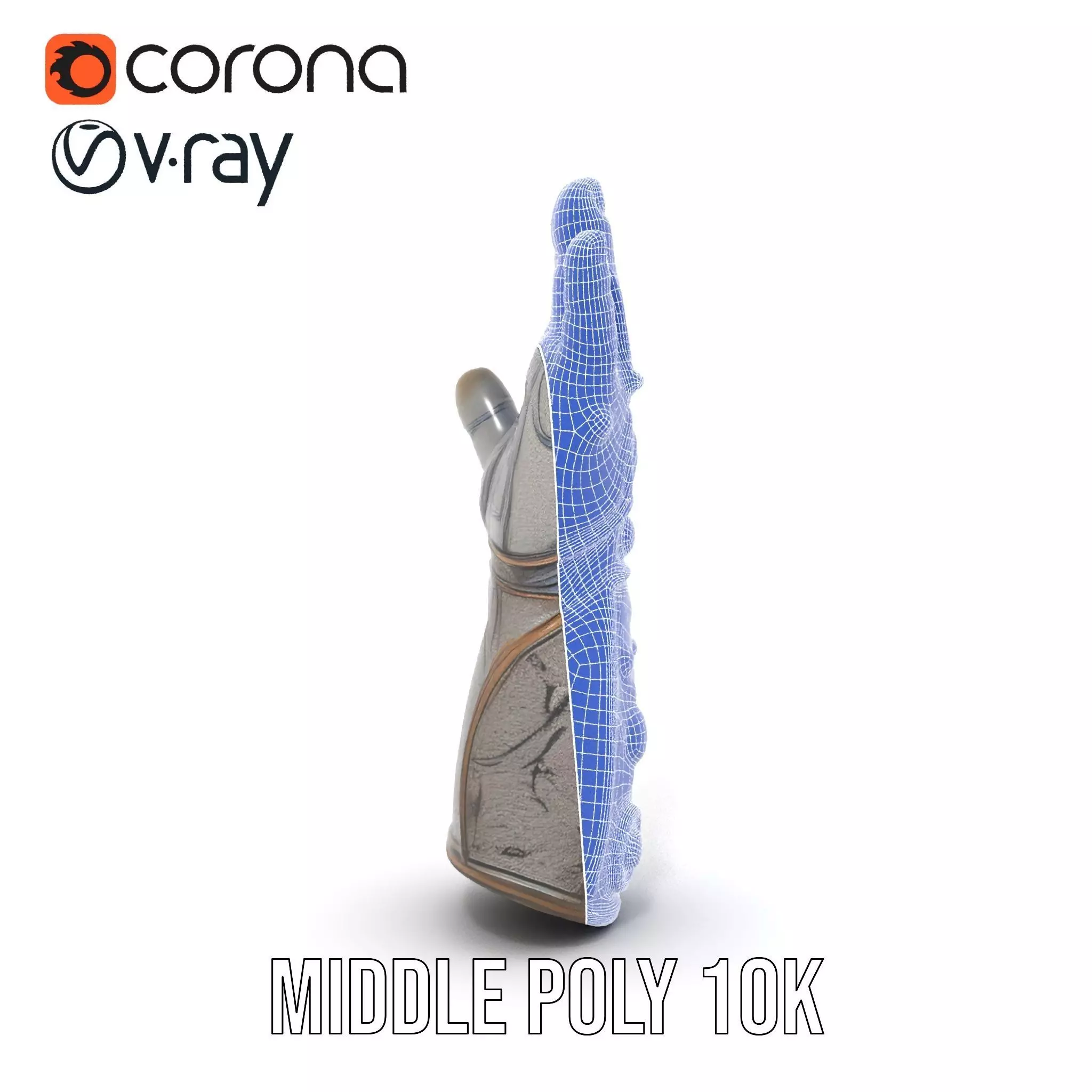 Futuristic Metallic Gauntlet Model Pack Low-poly 3D model_26