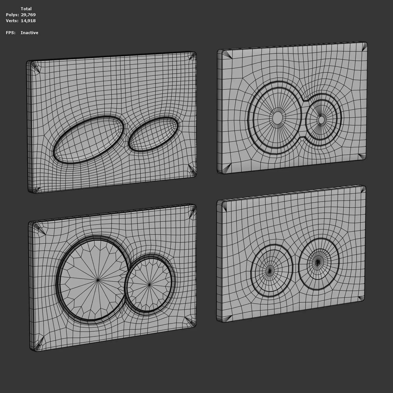 Flush Buttons SEIMA Collection 3D model_6