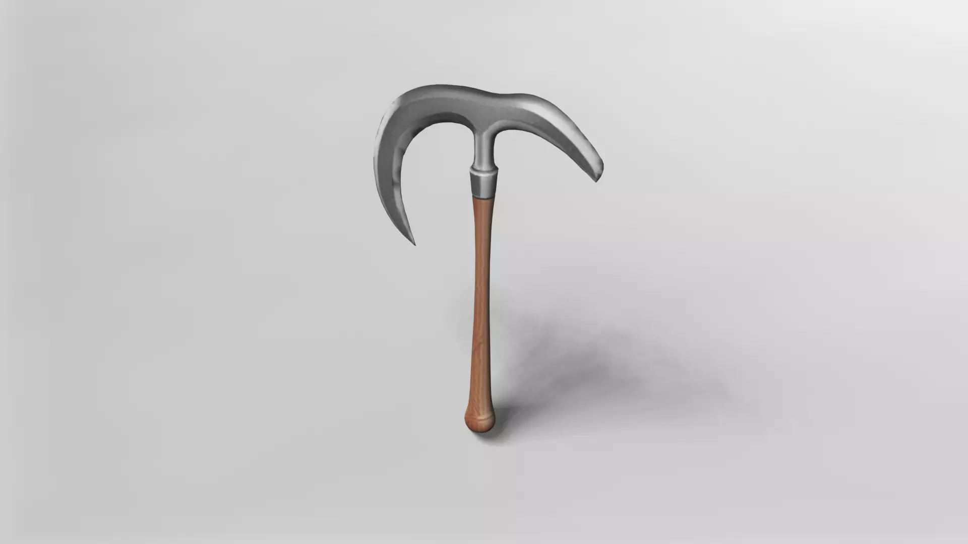 Medieval War Hammer with Curved Blades 3D model_1