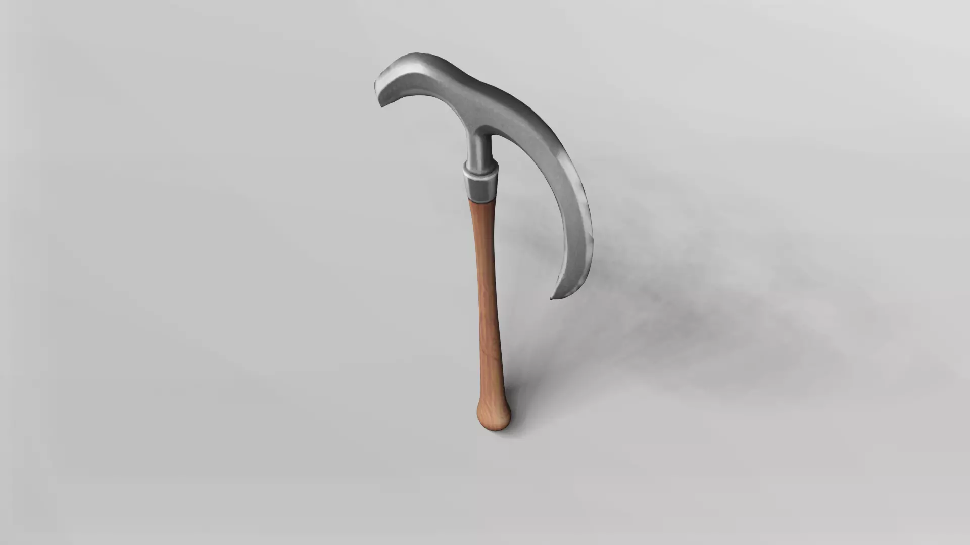 Medieval War Hammer with Curved Blades 3D model_4