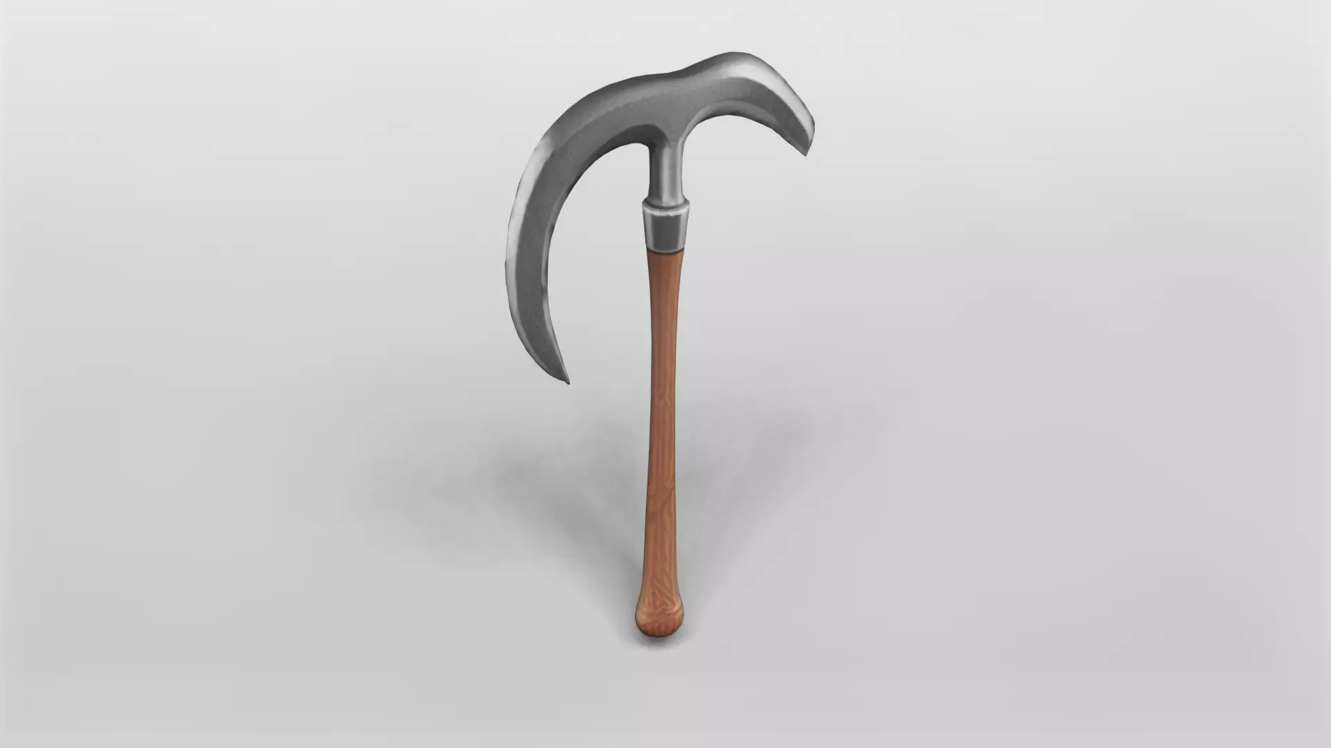 Medieval War Hammer with Curved Blades 3D model_0