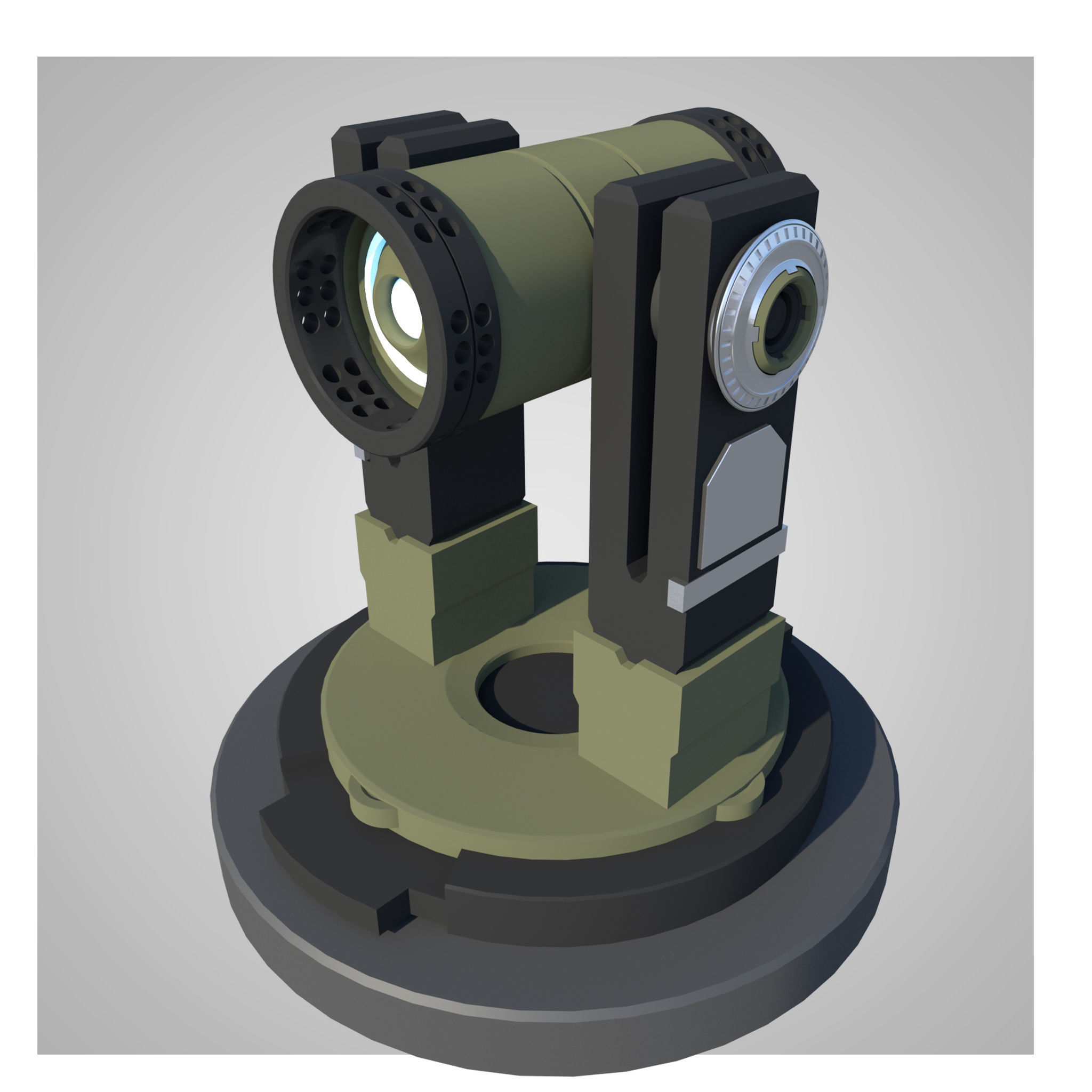 12 Rigged Turrets PACK - part1 and part2 Low-poly 3D model_13