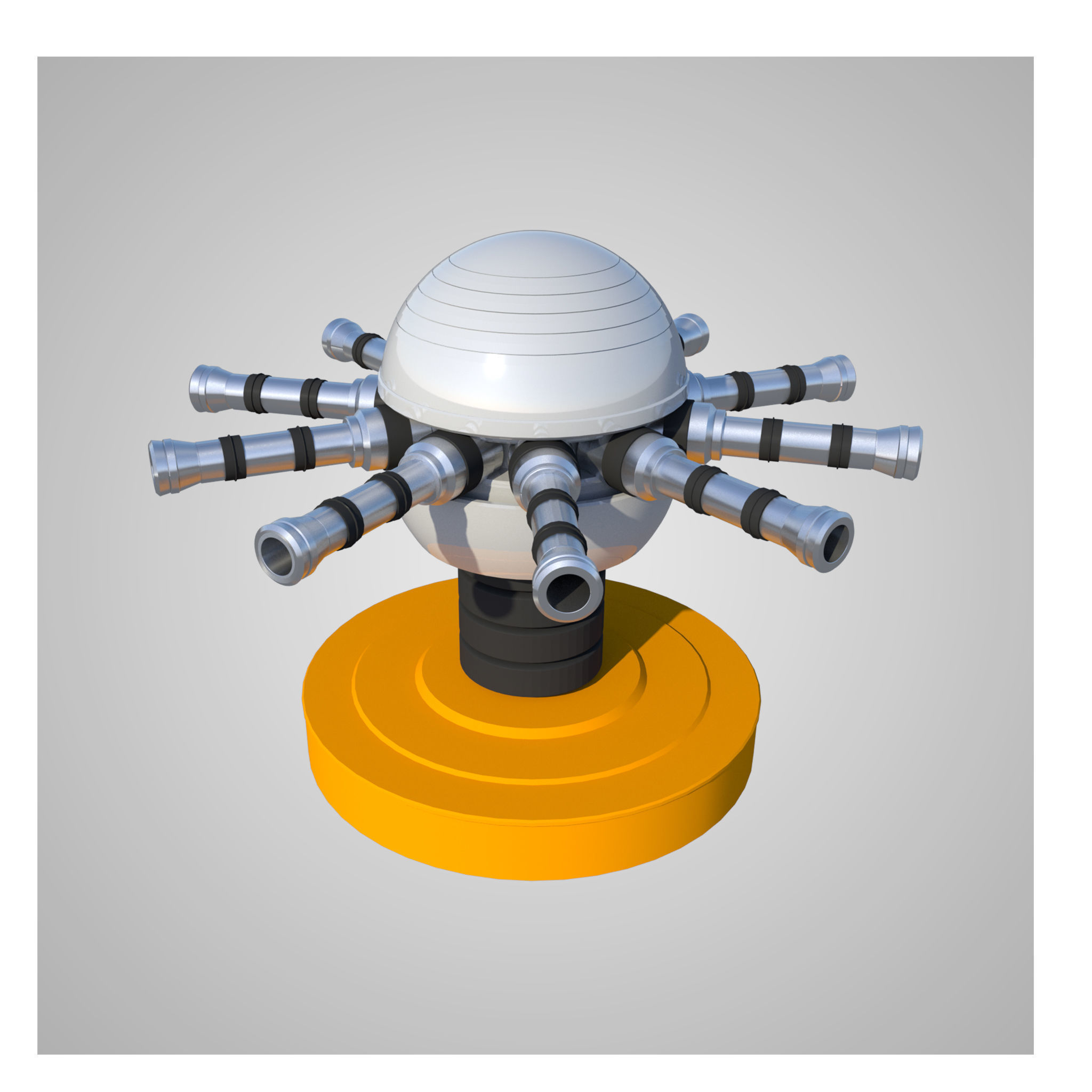 12 Rigged Turrets PACK - part1 and part2 Low-poly 3D model_18