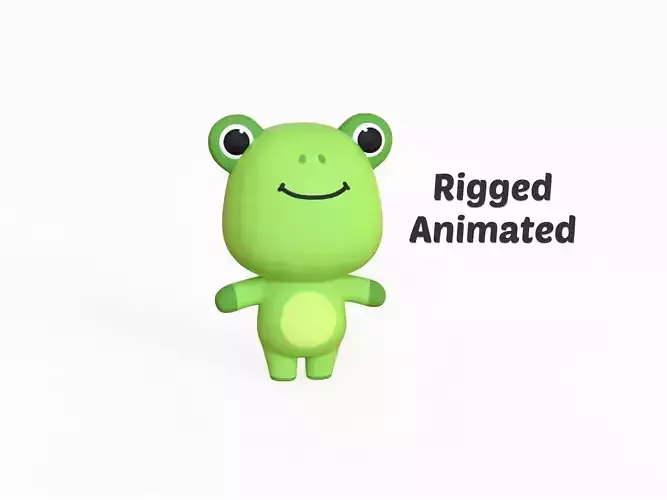 Cartoon Frog - Chubby Animal Rigged