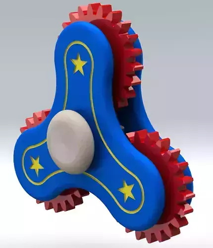 Triple Arm 3D Gear Spinner Toy Free 3D print model