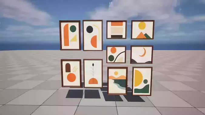 Minimalist Paintings Low-poly 3D model