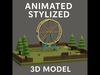 Animated Stylized Ferris Wheel 3D Model Low-poly 3D model_1