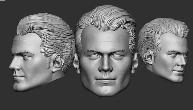 Superman Likeness  High Detail 3D Printable Head 76mm