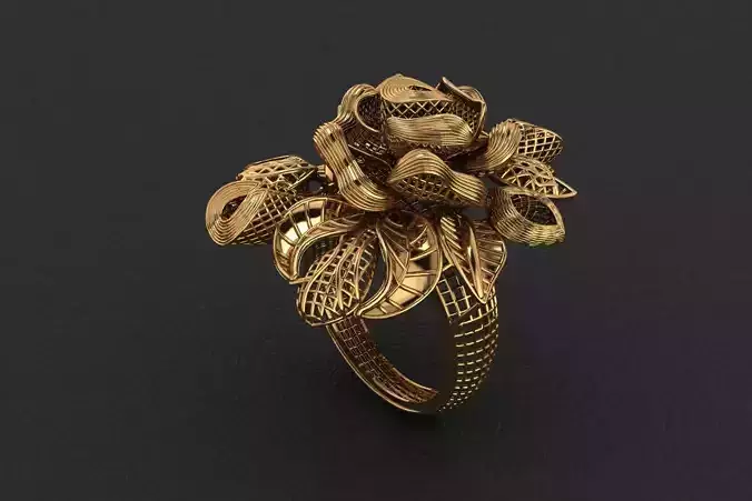 Botanical Cluster Ring 8gm 3D print model