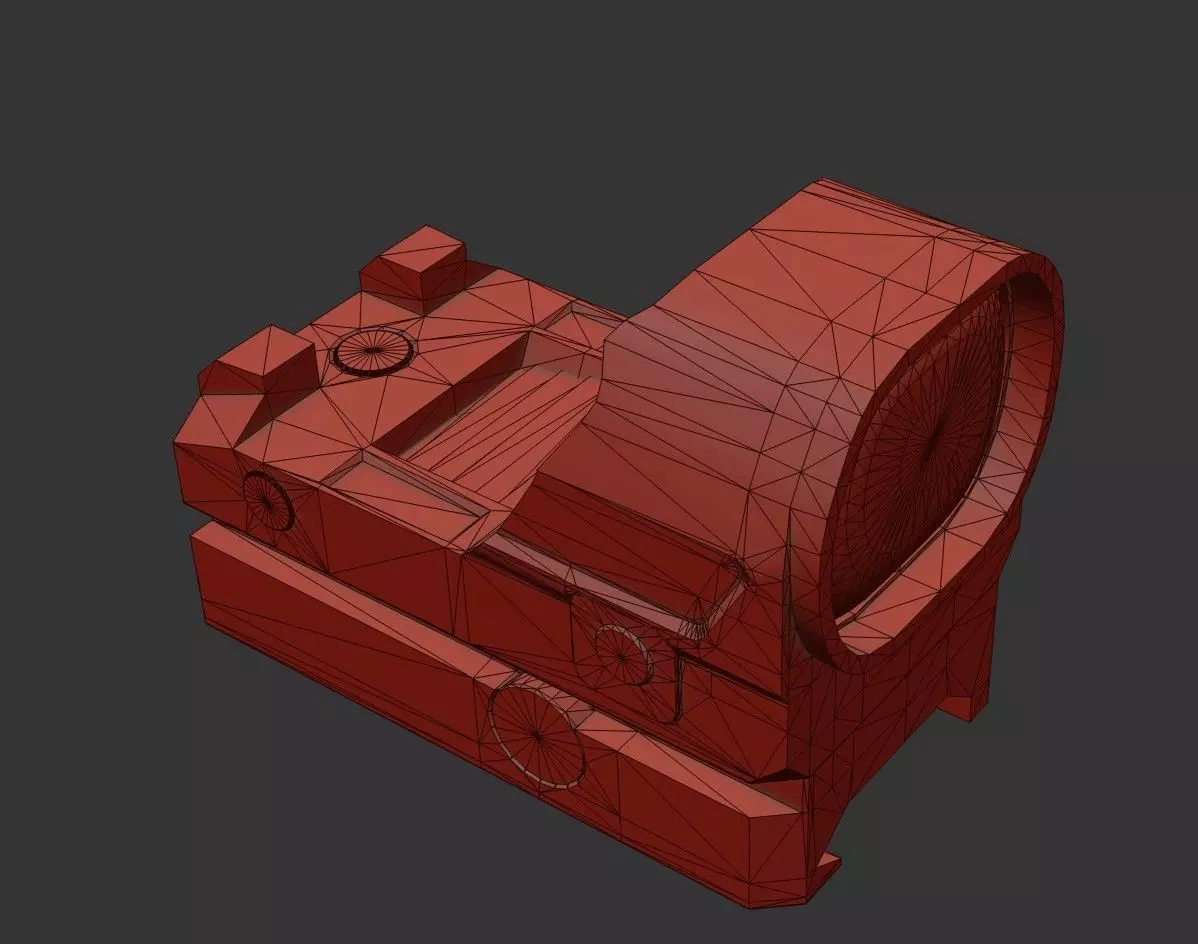 Red Dot Sight Low-poly 3D model_25