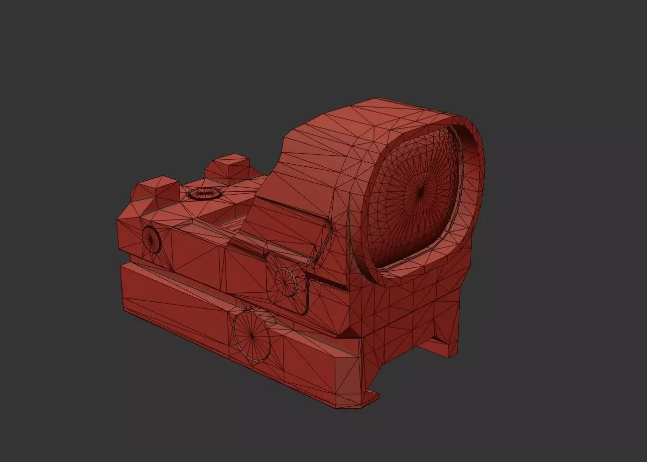 Red Dot Sight Low-poly 3D model_29