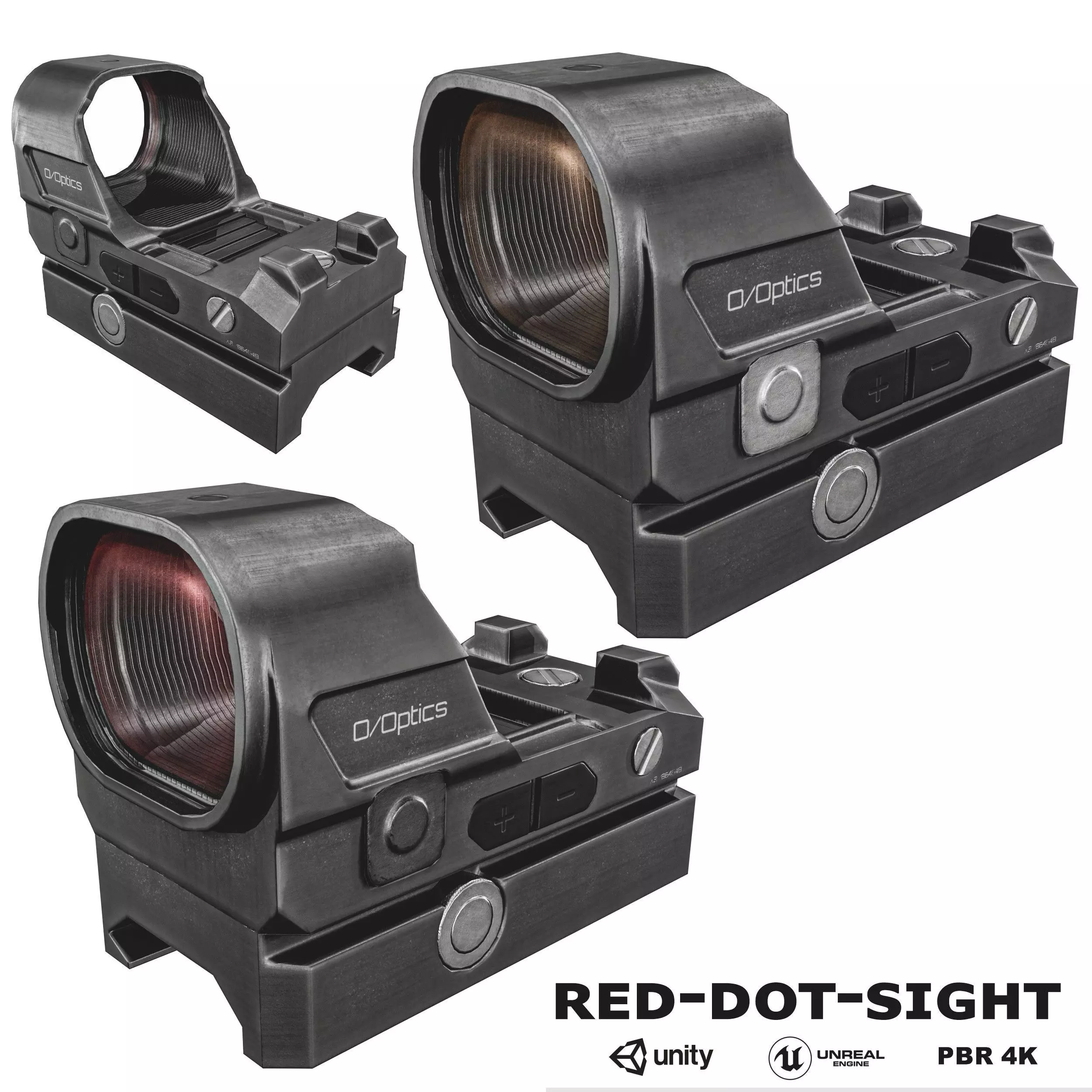 Red Dot Sight Low-poly 3D model_0